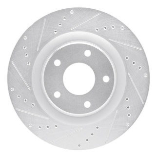 R1 05-13 Cadillac XLR Front Left Drilled & Slotted Silver Brake Rotor