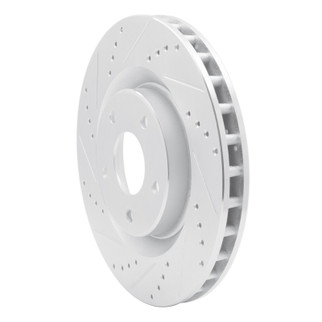 R1 05-13 Cadillac XLR Front Left Drilled & Slotted Silver Brake Rotor