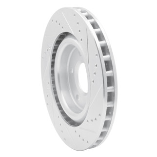R1 05-13 Cadillac XLR Front Left Drilled & Slotted Silver Brake Rotor