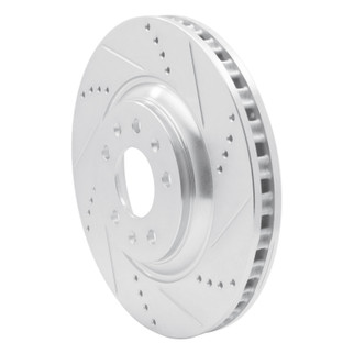 R1 04-08 Cadillac CTS Front Right Drilled & Slotted Silver Brake Rotor