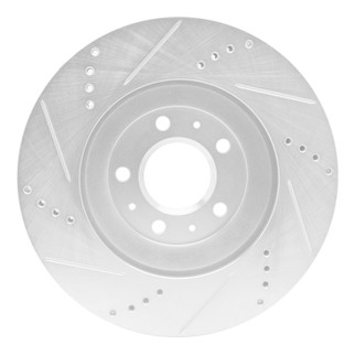 R1 04-08 Cadillac CTS Front Right Drilled & Slotted Silver Brake Rotor