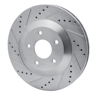 R1 97-09 Cadillac XLR Right Front Drilled & Slotted Silver Brake Rotor