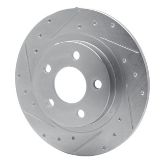 R1 98-05 Buick Park Avenue Rear Left Drilled & Slotted Silver Brake Rotor