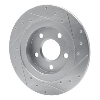 R1 98-05 Buick Park Avenue Rear Left Drilled & Slotted Silver Brake Rotor