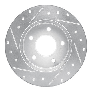 R1 94-99 Buick Regal Rear Right Drilled & Slotted Silver Brake Rotor