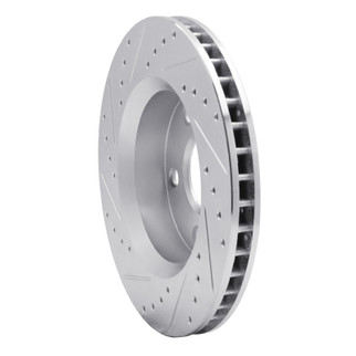 R1 07-18 Jeep Wrangler Front Right Drilled & Slotted Silver Brake Rotor
