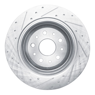 R1 99-04 Jeep Grand Cherokee Front Right Drilled & Slotted Silver Brake Rotor