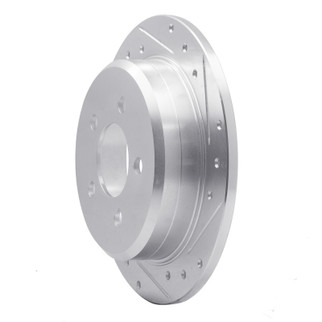 R1 93-98 Jeep Grand Wagoneer Rear Right Drilled & Slotted Silver Brake Rotor