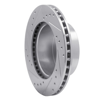 R1 90-99 Jeep Cherokee Front Right Drilled & Slotted Silver Brake Rotor