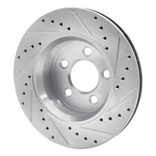 R1 07-12 Dodge Nitro Front Left Drilled & Slotted Silver Brake Rotor