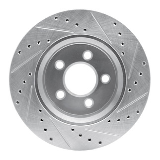 R1 07-12 Dodge Nitro Front Left Drilled & Slotted Silver Brake Rotor