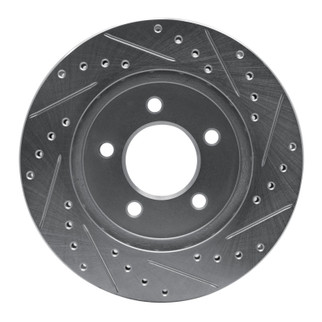 R1 91-02 Chrysler Grand Voyager Front Left Drilled & Slotted Silver Brake Rotor
