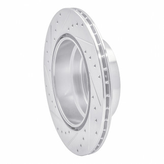 R1 07-19 BMW X6 Rear Right Drilled & Slotted Silver Brake Rotor