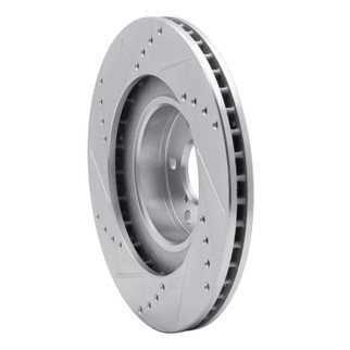 R1 01-08 Saab 9-2X Front Right Drilled & Slotted Silver Brake Rotor