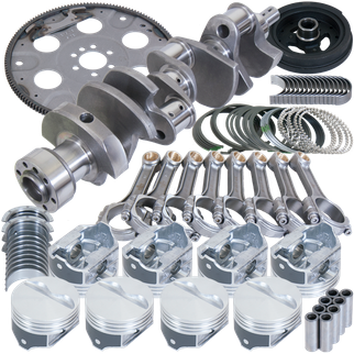 Eagle Chevy 350 1Pc 3.750in Crank 5.700in I-Beam Rods 4.030in Pistons 153 Tooth FP Balanced Assembly