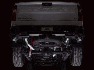 AWE Tuning 4th Gen GM 1500 5.3L 0FG Cat-Back Split Rear Exit (w/ Bumper Cutouts) - OE Tips