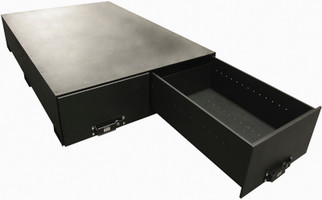 Tuffy Sl Heavy Duty Gear Drawers- 2Drawer- 50/50 Split- Black01- Dimensions: 47 3/4 X 70 3/4 X 10In