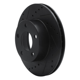 R1 75-80 Ford Granada Left Rear Drilled & Slotted Black Brake Rotor