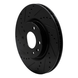 R1 04-08 Mazda RX-8 Front Left Drilled & Slotted Black Brake Rotor