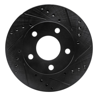 R1 75-80 Ford Granada Right Rear Drilled & Slotted Black Brake Rotor