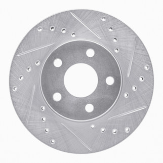 R1 90-05 Buick Skylark Front Right Drilled & Slotted Silver Brake Rotor