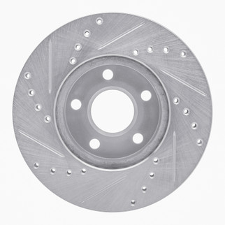 R1 90-05 Buick Skylark Front Right Drilled & Slotted Silver Brake Rotor