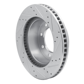 R1 03-08 Dodge Ram 2500 Front Left Drilled & Slotted Silver Brake Rotor