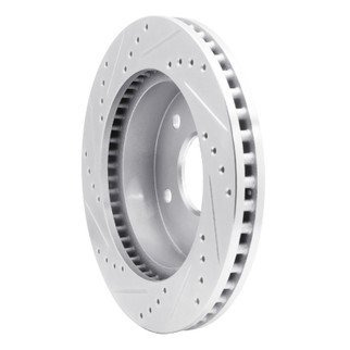R1 00-02 Dodge Ram 1500 Pickup Front Right Drilled & Slotted Silver Brake Rotor