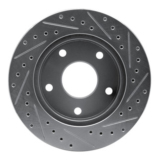 R1 94-99 Dodge Ram 1500 Pickup Front Left Drilled & Slotted Silver Brake Rotor