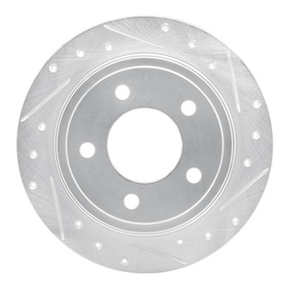 R1 93-04 Chrysler Concorde Rear Right Drilled & Slotted Silver Brake Rotor