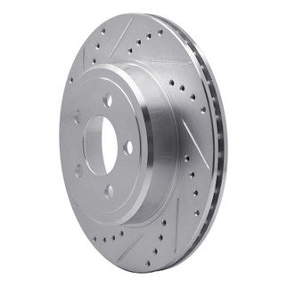 R1 05-23 Chrysler 300 Rear Left Drilled & Slotted Silver Brake Rotor
