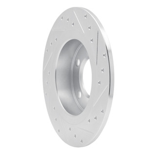 R1 11-16 Mini Cooper Paceman Rear Left Drilled & Slotted Silver Brake Rotor