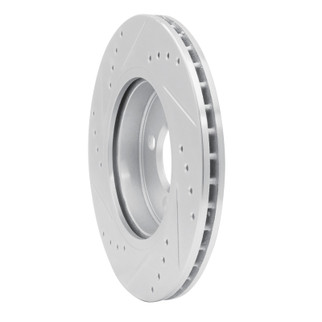 R1 02-08 Mini Cooper (Excl Clubman) Front Right Drilled & Slotted Silver Brake Rotor