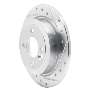 R1 02-15 Mini Cooper Clubman Rear Right Drilled & Slotted Silver Brake Rotor