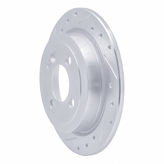 R1 02-15 Mini Cooper Clubman Rear Left Drilled & Slotted Silver Brake Rotor