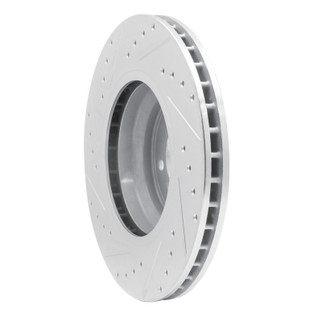 R1 07-15 BMW 335XI Front Right Drilled & Slotted Silver Brake Rotor