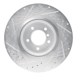 R1 07-15 BMW 335XI Front Right Drilled & Slotted Silver Brake Rotor