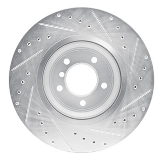 R1 07-15 BMW 335XI Front Left Drilled & Slotted Silver Brake Rotor