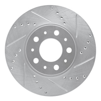 R1 95-04 Volvo 960 Front Right Drilled & Slotted Silver Brake Rotor