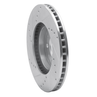 R1 95-04 Volvo 960 Front Right Drilled & Slotted Silver Brake Rotor