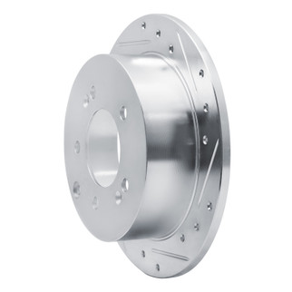 R1 10-13 Kia Forte5 Rear Right Drilled & Slotted Silver Brake Rotor