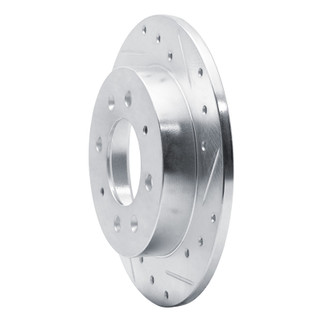 R1 04-09 Kia Spectra Rear Right Drilled & Slotted Silver Brake Rotor