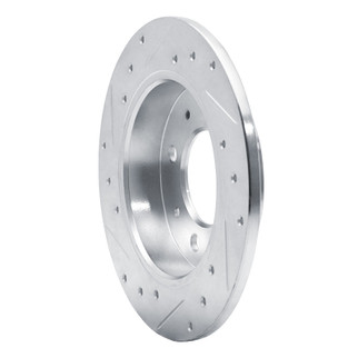 R1 04-09 Kia Spectra Rear Right Drilled & Slotted Silver Brake Rotor