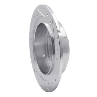 R1 00-06 Subaru Outback Rear Left Drilled & Slotted Silver Brake Rotor
