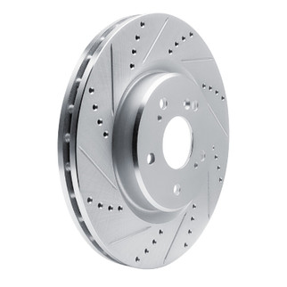 R1 2019-2025 Acura RDX Front Left Drilled & Slotted Silver Brake Rotor