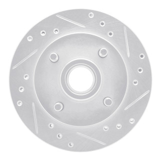 R1 1974-1980 Ford Pinto Front Right Drilled & Slotted Silver Brake Rotor
