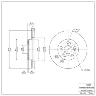 DFC 10-17 Lexus CT200H Front Brake Rotor