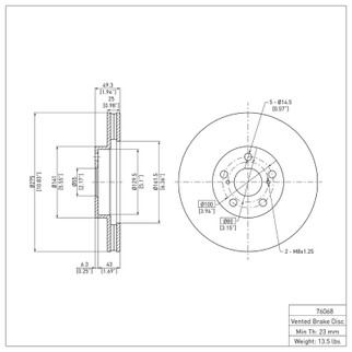 DFC 00-10 Pontiac Vibe Front Brake Rotor