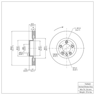 DFC 11-18 Porsche Cayenne Right Front Brake Rotor