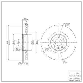 DFC 07-16 Volvo S80/S60 Front Brake Rotor